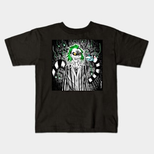 beetlejuice in dark underwold hell arts with sandworms Kids T-Shirt